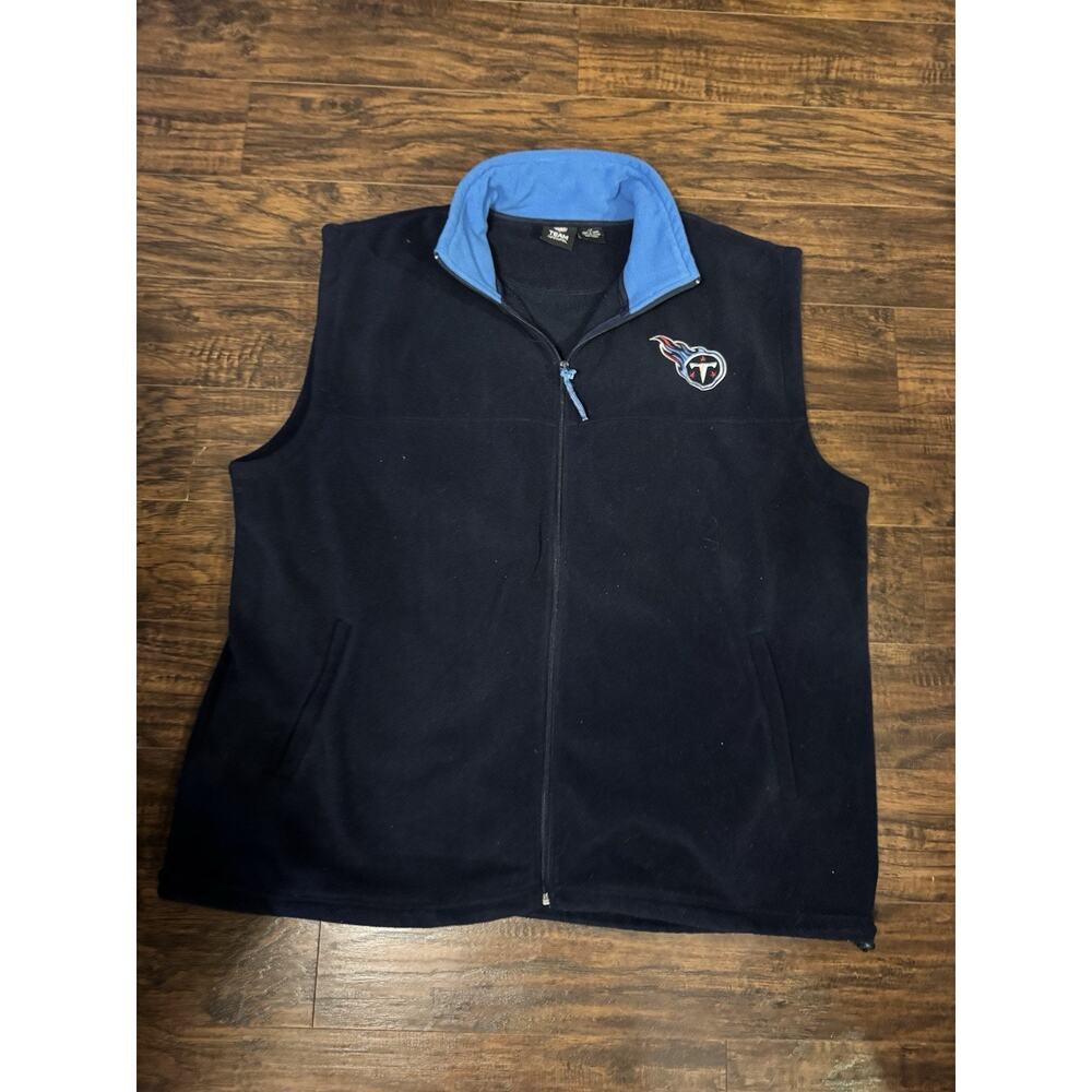 NFL Team Apparel Tennessee Titans NFL Football Navy Blue Fleece Vest XLT